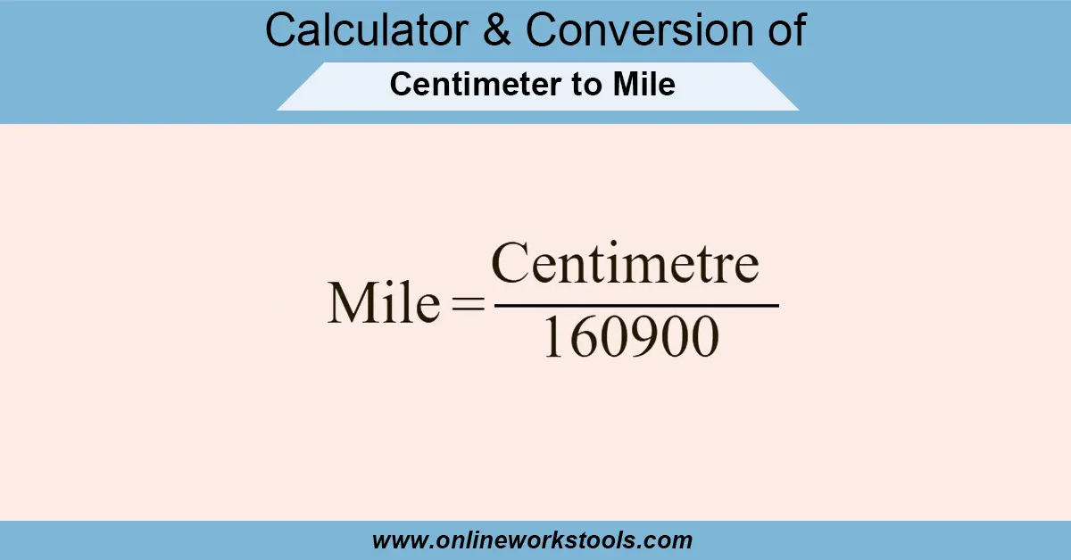cm to miles calculator