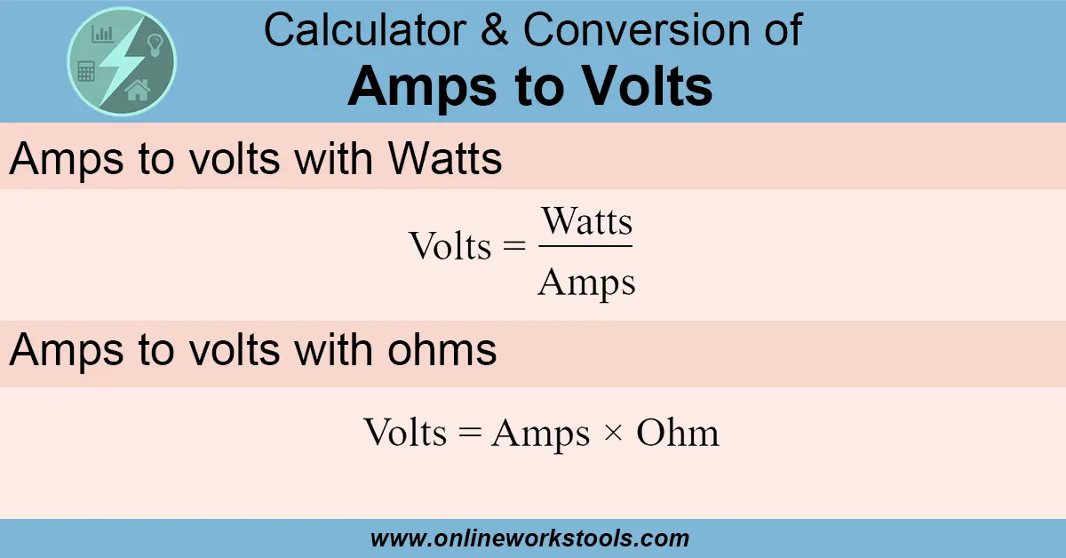 Amperios a la calculadora de Volts